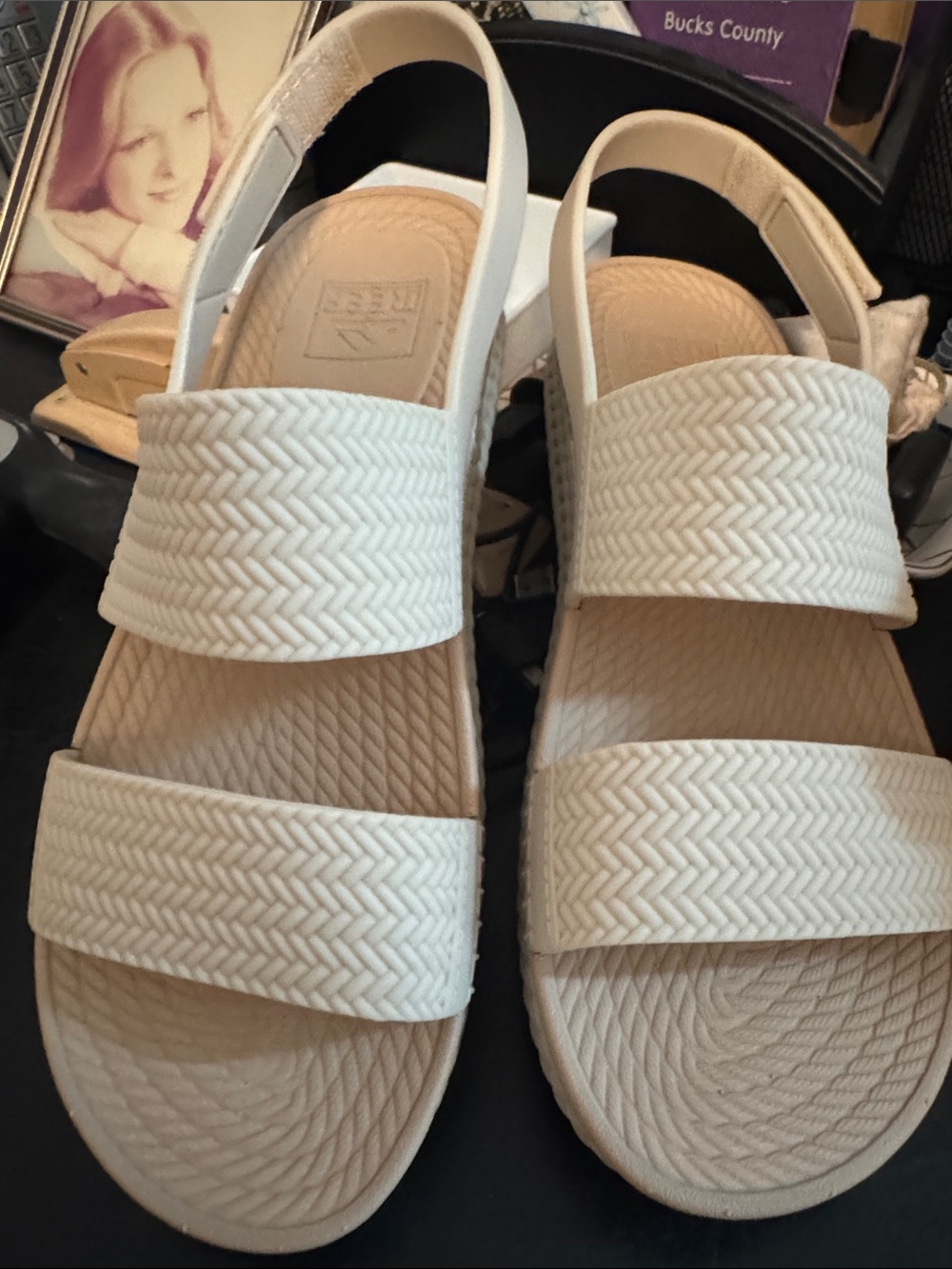 Reef ivory Women's Slingback Sandals - Comfortable Summer Straps, waterproof—SZ6